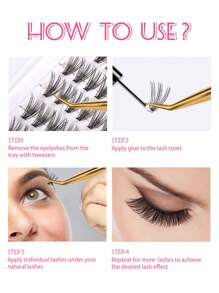 300 Peças Conjunto de Extensão de Cílios Falsos de Alta Capacidade Rolo C 10-16mm Comprimento Misto Cluster de Cílios Falsos Naturais, Macios e Leves, Reutilizáveis, Usados para Criar Maquiagem Perfeita para Festas, Múltiplos Estilos para Escolher, Clusters de Cílios, Clusters de Cílios, Cílios Individuais, Cílios, Cílios Falsos