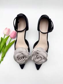 2pcs Elegant Fabric Rose Decorative Shoe Clips - Perfect For Weddings, Bridal Parties And High Heels