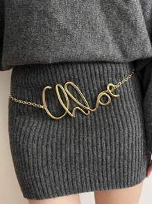 سلسلة خصر معدنية أنيقة عتيقة للنساء والفتيات ، اكسسوارات ملابس للخريف والشتاء، هدايا