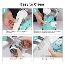 RALLADOR TRITURADOR DE ALIMENTOS FRESCO Y SECOS, Rallador Cortadora De Verduras Picador De Verduras, Fruta, Queso, galletas, granos, fruto secos, Facil de limpiar, cuchilla fina, cuchilla gruesa - Blanco - Ver 6