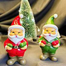 1 Peça, Escultura Simples de Papai Noel em Resina, Pequenas Estatuetas Natalinas, Adequadas para Jardim, Casa e Decoração de Quarto, Decorações Multifuncionais para Feriados como Natal, Halloween, Páscoa, Ação de Graças - Para Uso Interno e Externo, Sem Necessidade de Eletricidade