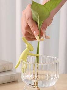 Hydroponische Pflanzenhalterung, kaninchenförmiger Plastikfixator, Haushalt Blumentopf Fischglas Vase, Rahmen zur Aufrichtung des Pflanzenwachstums, Garten Ornament Dekoration Rahmen