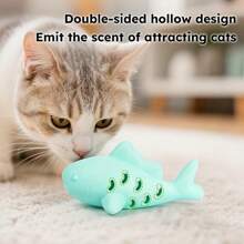 Pet Silicone Fish-Shaped Food Leak Educational Toy Pet Bite Resistance Training Fun Cat And Dog Toy