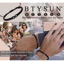 Black Background White Text, Black Drip-Oil Heart-Shaped, Black Jewelry Rope Braided Flat-Knot Bracelet - Black - View 7