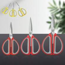 1 件不锈钢大号双色塑料手柄厨房/办公剪刀 - 紅色 - 查看 2