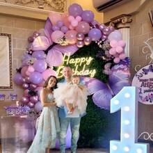 50/20 个金属粉色和紫色乳胶气球 - 生日、淋浴、婚礼、周年纪念、毕业典礼、男孩女孩、公主主题、性别揭晓、庆祝派对装饰 | 优雅的派对装饰 | 别致的气球布置、生日气球 - 粉紅紫 - 查看 4