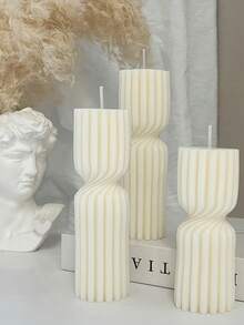 1 szt. Kreatywna nordycka minimalistyczna świeca aromaterapeutyczna w paski, ręcznie robiona jednokolorowa geometryczna świeca filarowa, odpowiednia do dekoracji świec, prezenty świecowe, świece sojowe, zestawy świec, świece urodzinowe, świeczniki, prezenty dla przyjaciół, prezenty dla kobiet, wystrój domu, prezenty zimowe, dekoracje prezentów, urocze świece, świece zapachowe na ukończenie szkoły, wesele