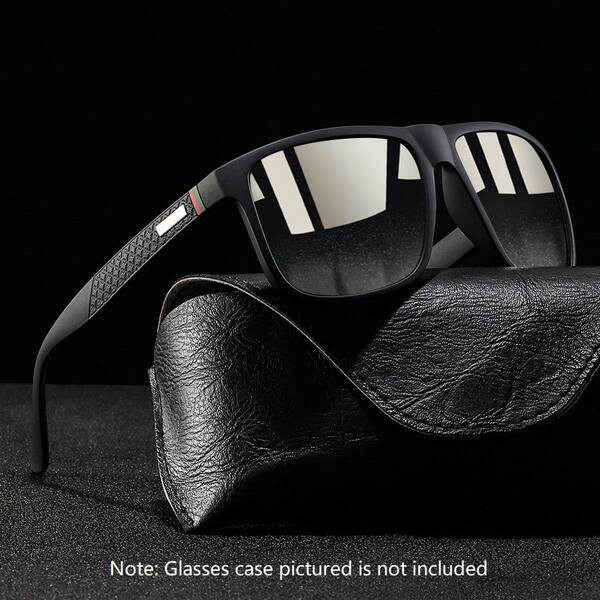 Óculos de moda vintage com design de listras quadradas, unissex, marca de luxo, designer de moda, óculos de praia tropical de verão, pastéis retangulares, material cintilante, estética elegante, óculos de sol para homens, clássico, dirigir, pescar, viajar, compras, lazer ao ar livre, retrô, óculos de motorista, masculino e feminino (Observação: a caixa de óculos na imagem não está incluída)