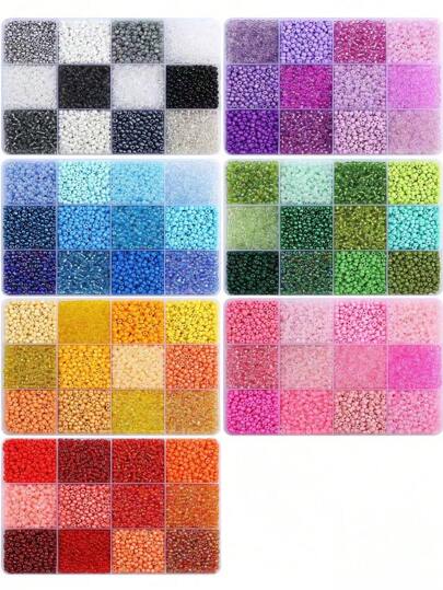 1 Box Of 12 Colors Glass Seed Beads, For Jewelry Making Kits, DIY Bracelets, Necklaces, Keychain And Handcraft Supplies