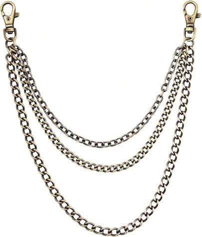 Customizable Pocket Watch With 14 Inch Twisted Chain & Lobster Clasp