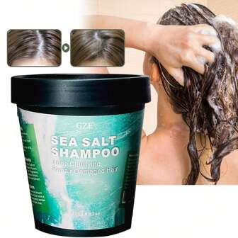 GZE Moisturizing Sea Salt Shampoo And Massage Comb Set - Hydrated, Healthy Hair | Gentle Cleansing With Sea Minerals & Botanical Extracts | Paraben & Sulfate Free