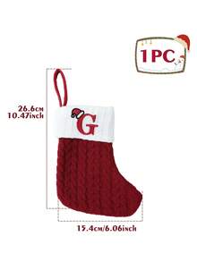 1pc Christmas Knit Monogram Stockings, Small Xmas English Letters Hanging Stockings Socks, Fireplace Decor, Hanging Decor, Christmas Stocking Fillers, Christmas Party Decorations, Party Favors Party Supplies, Christmas Tree Decorations, Christmas Decorations Home, Christmas Decor, Home Decor Room Decor, Christmas Baubles, Christmas Gifts Package, Xmas Decor, 2026 New Year Decor Winter