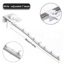 Gancho ajustable para ropa de dormitorio con cuentas, gancho para ropa con brazo oscilante, colgador montado en la pared, ahorro de espacio, almacenamiento en el hogar de hierro - Blanco - Ver 4