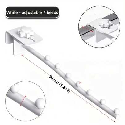 7-Bead Adjustable Dormitory Clothes Hook Swing Arm Clothes Hook Wall Mounted Hanger Space Saving Iron Home Storage