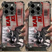 Funda de teléfono Ghoul Kaneki Ken compatible con 16, 15, 14, 13, 12, 11 Pro, X, XR, XS, 8 y 40 Plus, con una parte trasera suave y transparente para Drop17 17promax - Plateado - Ver 4