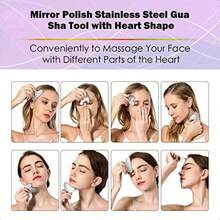 Stainless Steel Facial Roller & Gua Sha - Metal Gua Sha, Gua Sha Facial Tools 304 Stainless Steel, Facial Body Treatment, Puffiness Reduction, Lymphatic Drainage, Facial Tension - Silver-Set Combo - 彩色 - 查看 8
