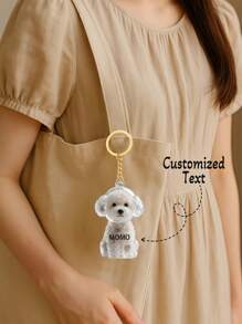1Pc个性定制猫狗毛宠物收纳盒钥匙扣吊坠包，定制名字文字，猫狗毛收纳胶囊钥匙扣吊坠包系列隐藏式猫狗毛包，留住猫狗带给我们的专属回忆，适合送给家人、朋友、女朋友、爸爸、妈妈、孩子、男朋友、女朋友、她、他