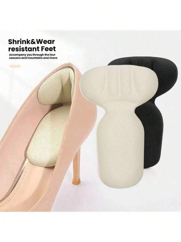 2 piezas Talonera y Almohadillas de Talón 2 en 1, Almohadillas de Talón Suaves Antideslizantes, Aptas para Zapatos Sueltos, Adecuadas para Hombres y Mujeres para Mejorar el Ajuste y la Comodidad del Zapato, Prevenir el Deslizamiento del Talón y las Ampollas, Recortables (Nota: El Beige es Color de Piel)