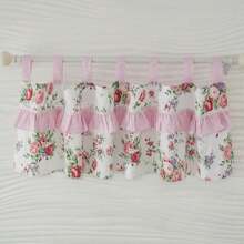 Brandream Pink Floral Crib Bedding Sets For Girls Farmhouse Chic Nursery Bedding Collection, 100% Cotton 3 Pieces - Pink - View 7