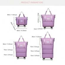 1pc Travel Luggage Bag With Wheels, Packing Bag Carry-On Tote With Zipper And Handle Foldable Storage Suitcase Moving Packaging Bag Fitness Storage Bag Durable & Lightweight,6 Colors And 3 Sizes Available - Multicolor - View 8