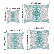 1 件户外加厚防水防晒渐变绿波西米亚图案户外花园庭院遮阳篷沙滩帐篷，含绳索