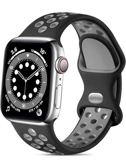 COOLIA 1pc Sports Strap Stomata Design, Soft Silicone Sweatproof Strap, Compatible With Apple Watch Strap 38mm 40mm 41mm 42mm 44mm 45mm 49mmsuitable For Women And Men, Sports Breathable And Comfortable StrapReplacement Strap Compatible With IWatch SE Ultra Series9 8 7 6 5 4 3 2 1