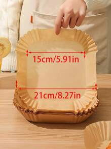 200/100/50pcs 6-Inch Air Fryer Parchment Paper, Food Basket Liners, Plate Mats, Tabletop Decor, Food Tray Liners, Fried Chicken & Fries Mats, Mother's Day Gift, Party Baking Supplies