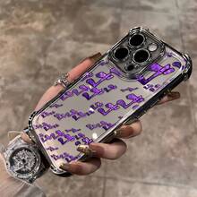 Anime Adventure Cuaderno Morado 16 15 14 13 12 11 Pro X XR XS 8 Plus Funda Transparente Suave Antigolpes Electrochapada - Colores mixtos - Ver 4
