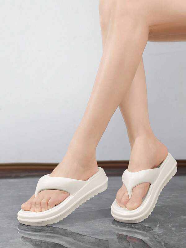 Teenage Girls/Girl's Thick Sole Flip Flops, EVA Material, Summer Outdoor Thong Sandals, Beach & Swimming Pool Slippers