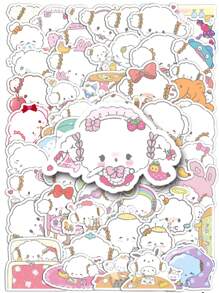 Sanrio 50pcs Officially Licensed 4-5cm Sanrio Mix Waterproof Kid-Friendly Graffiti Stickers For Laptop, Water Bottles, Bumper,Computer, Phone, Notebooks Stickers And Decals