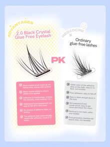 MLEN DIARY MLEN DAIRY Self Adhesive Lash Clusters, 12-14mm C Curl Natural 42Pcs Pre-Glued Cluster Lashes, No Glue Reusable Manhwa Lashes, Press On Self Stick Cluster Lashes Individual Lashes Self Application At Homelash Clusters,Eyelash Clusters,Individual Eyelashes,Lashes,Fake Lashes - C - View 4