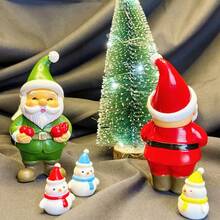 1 Peça, Escultura Simples de Papai Noel em Resina, Pequenas Estatuetas Natalinas, Adequadas para Jardim, Casa e Decoração de Quarto, Decorações Multifuncionais para Feriados como Natal, Halloween, Páscoa, Ação de Graças - Para Uso Interno e Externo, Sem Necessidade de Eletricidade