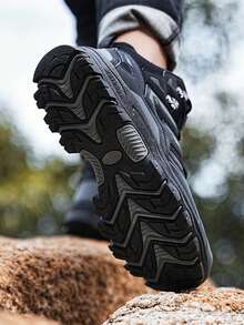 女士户外登山网眼徒步鞋、徒步鞋、休闲鞋、步行鞋、训练鞋、多色系带 - 黑色 - 查看 5