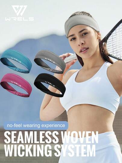 WRELS 1pc/3pcs Pack Breathable Super Thin Sweat-Absorbent Elastic Yoga Headband, Unisex, Suitable For Outdoor Cycling, Fitness, Hiking, Running, Sports, Can Be Used As Headband, Headscarf, Outdoor Fitness Sweatband, Sports Headband.