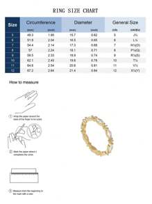 Charm-In 1pc Women's Cubic Zirconia Inlaid Daily Commute Quality Ring - Gold Model 3 - View 5