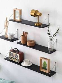 1 pieza Estantería de pared divisoria, estante colgante de pared sin agujeros, estantería estrecha de exhibición, estante de tablero de madera para dormitorio, estante de almacenamiento montado en la pared de la cocina