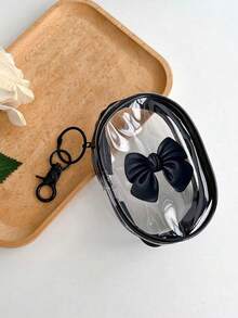 1/2 件透明心形蝴蝶结设计数据线、充电适配器和耳机收纳盒、创意便携式手机数据线，适合夏季度假旅行、户外活动数据线收纳旅行必需品 - 彩色 - 查看 11