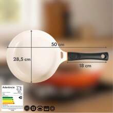 Frigideira Le Cook Grande 28cm Cerâmica Antiaderente Cabo Removível