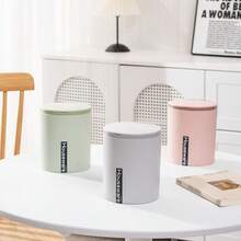 1 pieza Basurero de escritorio con tapa abatible, Papelera de almacenamiento para oficina, Apto para baño, cocina, bote de basura del inodoro