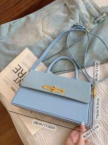 Women's Structured Box Shape Handbag, Fashionable And Elegant Shoulder/Crossbody Bag, Pink