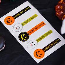 20pcs Pumpkin Head & Ghost Pumpkin Cat Sealing Stickers, Pudding Sealing Stickers, Decorative Sealing Stickers, Party Candy Bag Labels, Halloween Decorations Home Decor Room Decor - Multicolor - View 8