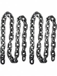 1pc Halloween Plastic Fake Chain Props, Plastic Prison Chain Suitable For Halloween Party Role-Playing Accessories Costume Decorations - Multicolor - View 3