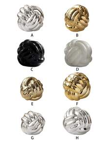 1 件陶瓷纱球形装饰物，金色、银色、黑色、白色，高端创意奢华风格工艺品，适用于办公桌、办公室、家居、万圣节、最佳装饰 - 彩色 - 查看 11