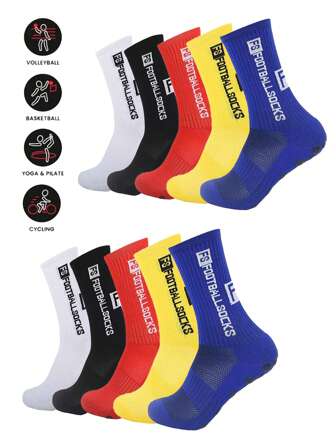 1/2/3 Pairs Of Professional Dot Rubber Sole Soccer Socks, Crew Socks, Training Mid-Calf Non-Slip Socks, Towel Sole Sweat-Absorbent Sports Socks, Suitable For All Kinds Of Sports Wear