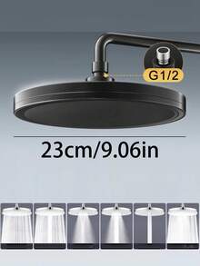 2个/套高压大面板圆形花洒，6档可调高压淋浴，多功能壁挂式塑料花洒，耐用塑料材质，易于清洁和安装，现代圆形壁挂式设计，完美适用于家庭浴室、酒店公寓、现代浴室、家用浴室、时尚浴室和房车浴室，时尚浴室装饰，现代浴室必备配件，理想的节日礼物