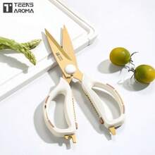 Keukenschaar - Rubberen elastische handgreep, roestvrij, scherpe messen, geschikt voor keuken, naaien, dagelijks gebruik in keuken, restaurant en kantoor, geweldig cadeau voor vrienden en dames