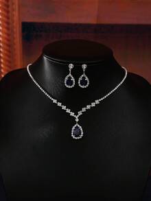 3 件装水钻水滴装饰首饰套装皇家万圣节