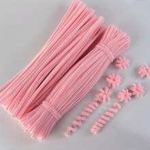 51 件/101 件/301 件毛绒线浅粉色管道清洁器工艺品带教程卡，雪尼尔茎花套件用于 DIY 艺术用品项目装饰 - 用于 DIY 工艺创意项目，鲜花制作 - 粉色 - 查看 8