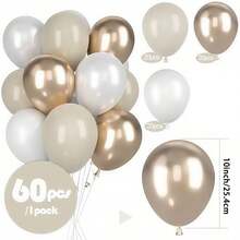 60 个气球套装米色香槟金色氦气球奶油珍珠白杏色 10 英寸裸色乳胶派对气球装饰适用于波西米亚风婚礼生日庆祝新娘送礼会 - 彩色 - 查看 2