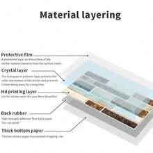 12/25 件 3D 大理石厨房墙贴，水晶光滑防水防油自粘瓷砖贴纸，浴室后挡板贴花，墙贴花，家居装饰乙烯基贴花，春季装饰品让您的家焕然一新，节日装饰贴纸礼物生日毕业 - 黃色 - 查看 11